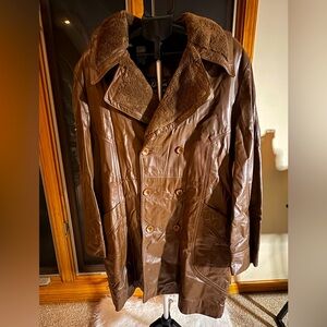 Vintage Men’s Leather Double Breasted Trench